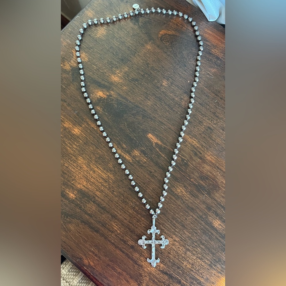 Faux Navajo pearls -Cross Pendant Necklace by West & Co.